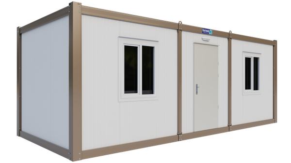 Portable Cabin 3.00m × 7.00m, three-quarter view from the left
