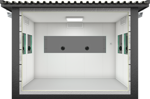 Bulletproof Security Cabin 10ft × 7ft (2.00m × 3.00m), interior view