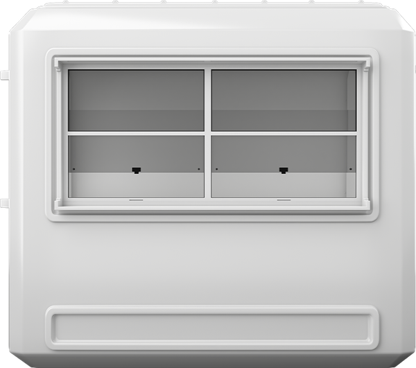 GRP Cabin 9ft × 5ft (1.50m × 2.70m), front view