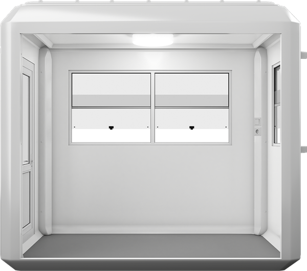 GRP Cabin 9ft × 5ft (1.50m × 2.70m), interior view