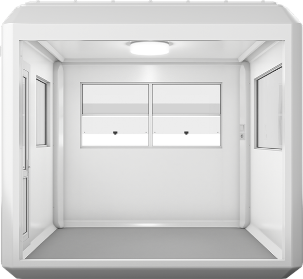GRP Cabin 9ft × 9ft (2.70m × 2.70m), interior view