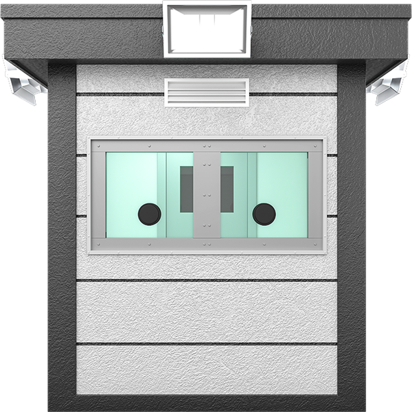 Bulletproof Security Cabin 7ft × 5ft (1.50m × 2.00m), front view