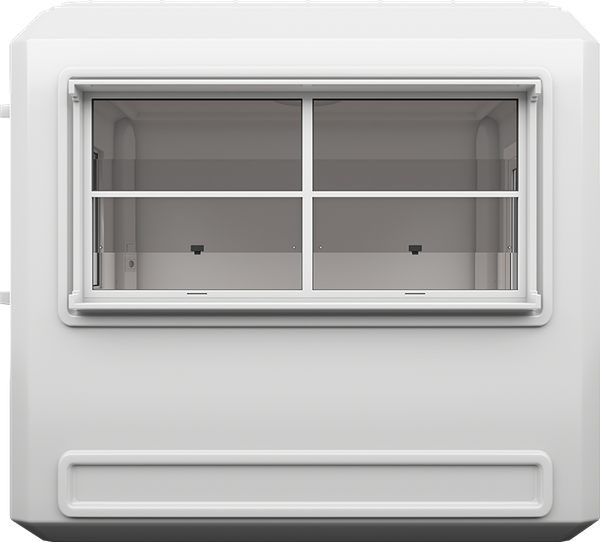GRP Cabin 9ft × 7ft (2.15m × 2.70m), front view