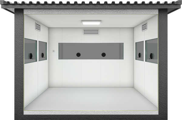 Bulletproof Security Cabin 10ft × 10ft (3.00m × 3.00m), interior view