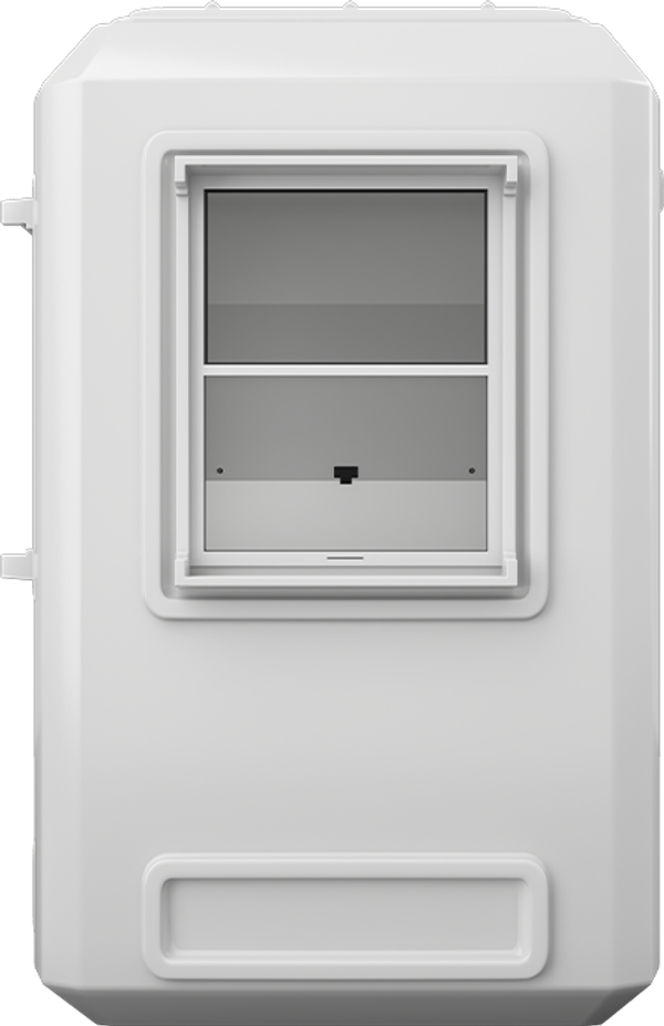 GRP Cabin 5ft × 5ft (1.50m × 1.50m), front view
