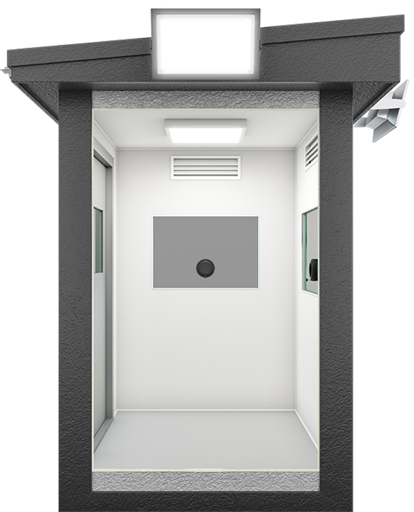 Bulletproof Security Cabin 5ft × 5ft (1.50m × 1.50m), interior view