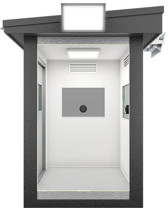 Bulletproof Security Cabin 5ft × 5ft (1.50m × 1.50m), interior view