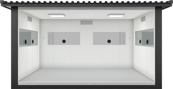 Bulletproof Security Cabin 13ft × 10ft (3.00m × 4.00m), interior view