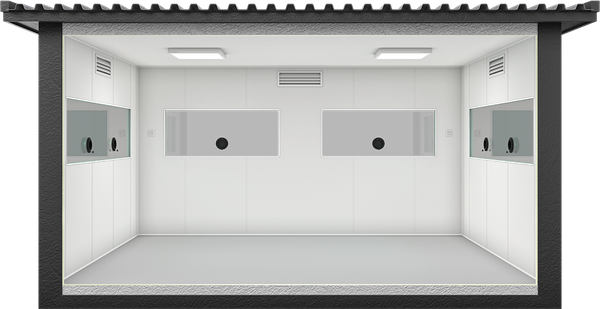 Bulletproof Security Cabin 13ft × 10ft (3.00m × 4.00m), interior view