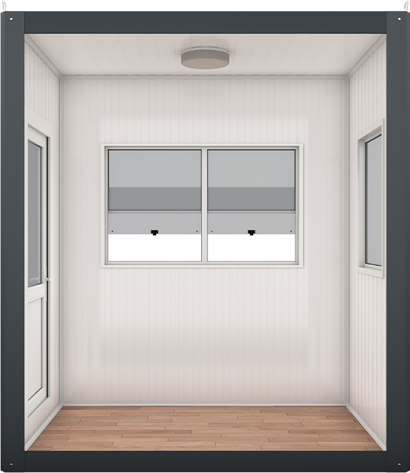 Insulated Panel Cabin 7ft × 4ft (1.35m × 2.10m), interior view