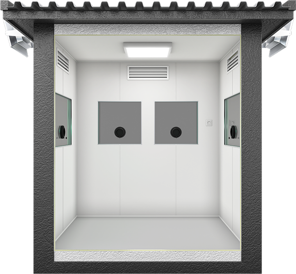 Bulletproof Security Cabin 7ft × 5ft (1.50m × 2.00m), interior view