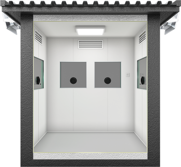Bulletproof Security Cabin 7ft × 5ft (1.50m × 2.00m), interior view