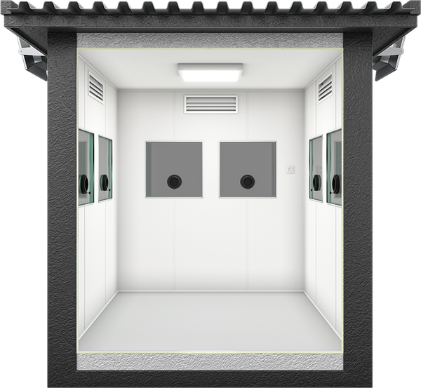 Bulletproof Security Cabin 7ft × 7ft (2.00m × 2.00m), interior view
