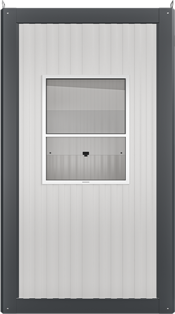 Insulated Panel Cabin 4ft × 4ft (1.35m × 1.35m), front view
