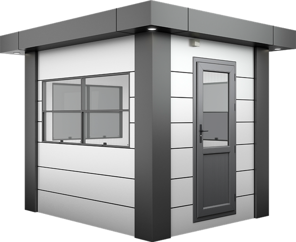 KompoCity Composite Cabin 9ft × 7ft (2.15m × 2.65m), three-quarter view from the left