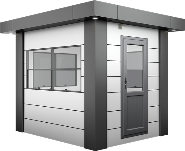 KompoCity Composite Cabin 9ft × 7ft (2.15m × 2.65m), three-quarter view from the left