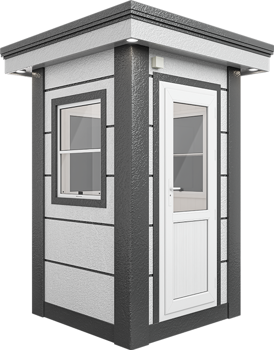 MetroCity Modular Cabin 5ft × 5ft (1.40m × 1.40m), three-quarter view from the left