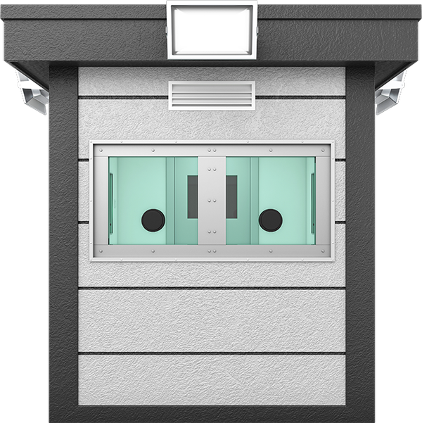Bulletproof Security Cabin 7ft × 7ft (2.00m × 2.00m), front view