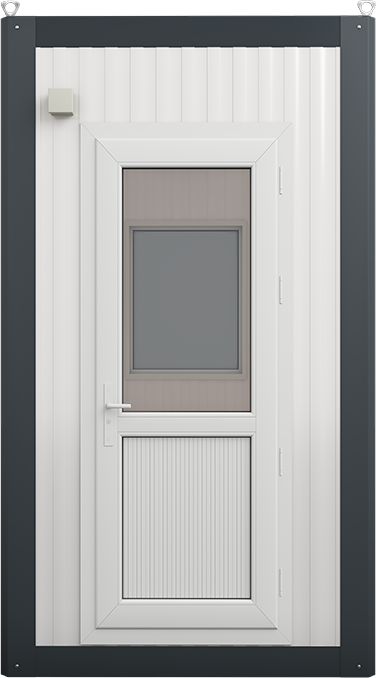 Insulated Panel Cabin 7ft × 4ft (1.35m × 2.10m), front view
