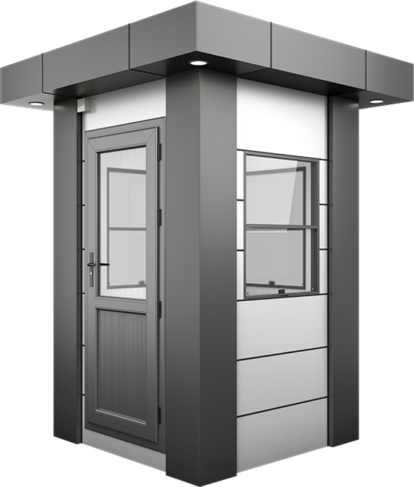 KompoCity Composite Cabin 5ft × 5ft (1.40m × 1.40m), three-quarter view from the left