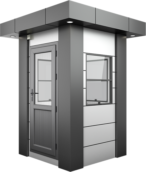 KompoCity Composite Cabin 5ft × 5ft (1.40m × 1.40m), three-quarter view from the left