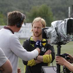 Eurosport intervjua trenarane før start på 2. omg. (Foto: KVB)