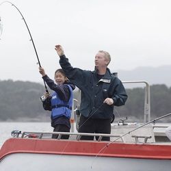 Han var ikkje den einaste om bord som fekk fisk. (Foto: CFB)