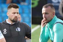 Ruben Hetlevik og Endre Brenne fekk éin kamp mot kvarandre i år. Neste år vil begge sakna derbyet. (Foto: Kjetil Vasby Bruarøy)