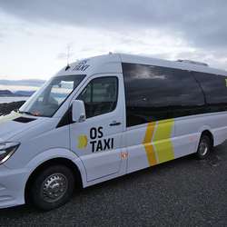 Minibussen er Os Taxi sin første og tar 16 passasjerar. (Foto: KVB)
