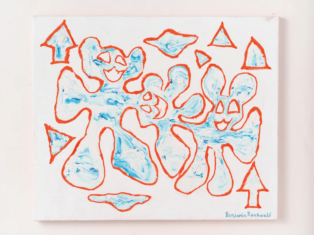 Benjamin Reichwald "Orange outline bear vision" Painting