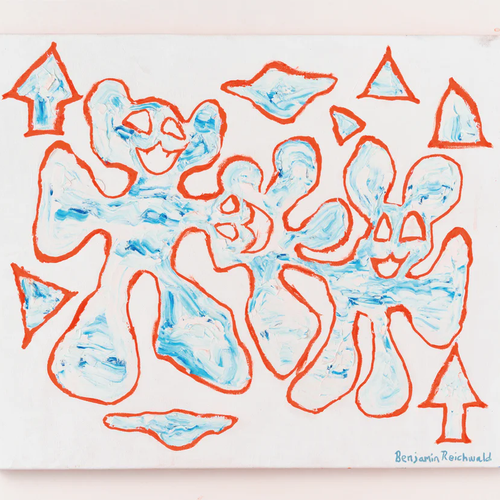 Benjamin Reichwald "Orange outline bear vision" Painting
