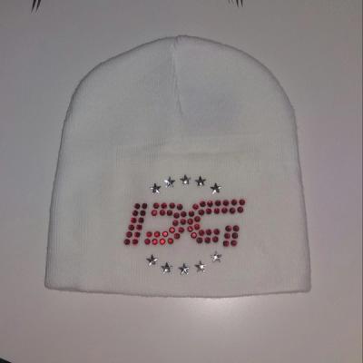 DG Rhinestone Beanie (White)