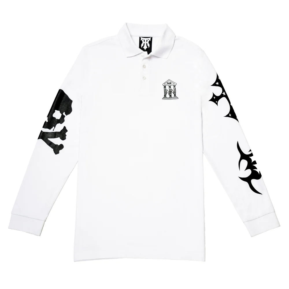 SNOWMOON ☆ Bank of Star Polo Longsleeve Bank of Star Polo Longsleeve (White) - View 1