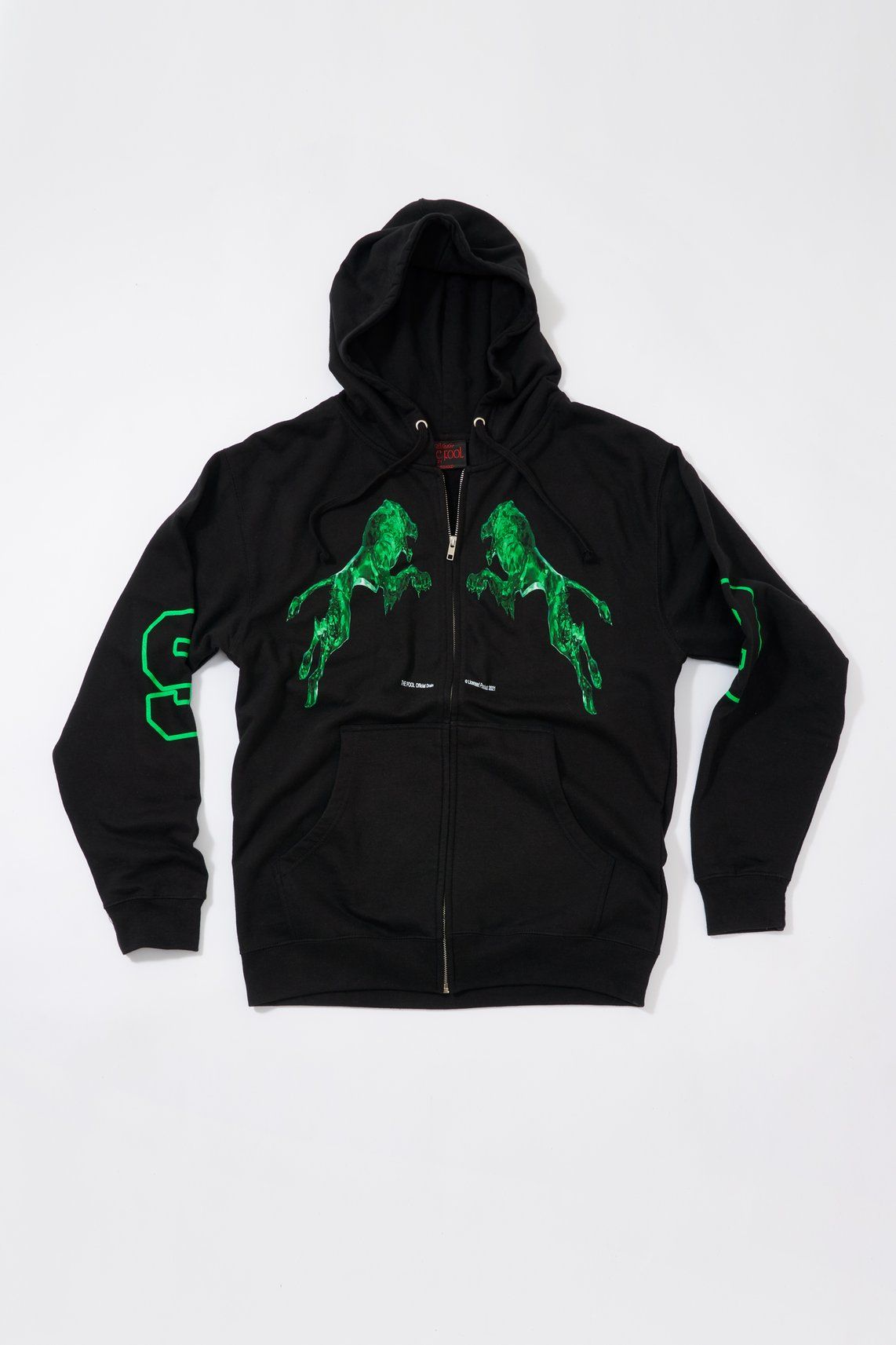 Green Lion Zip Up Hoodie (Black)