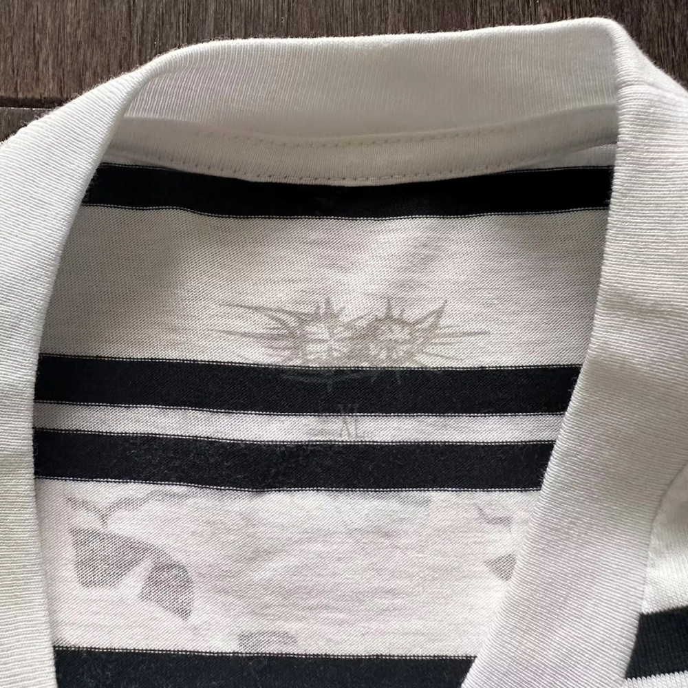 D-9 Striped Tee (White/Navy) — image 5 of 5