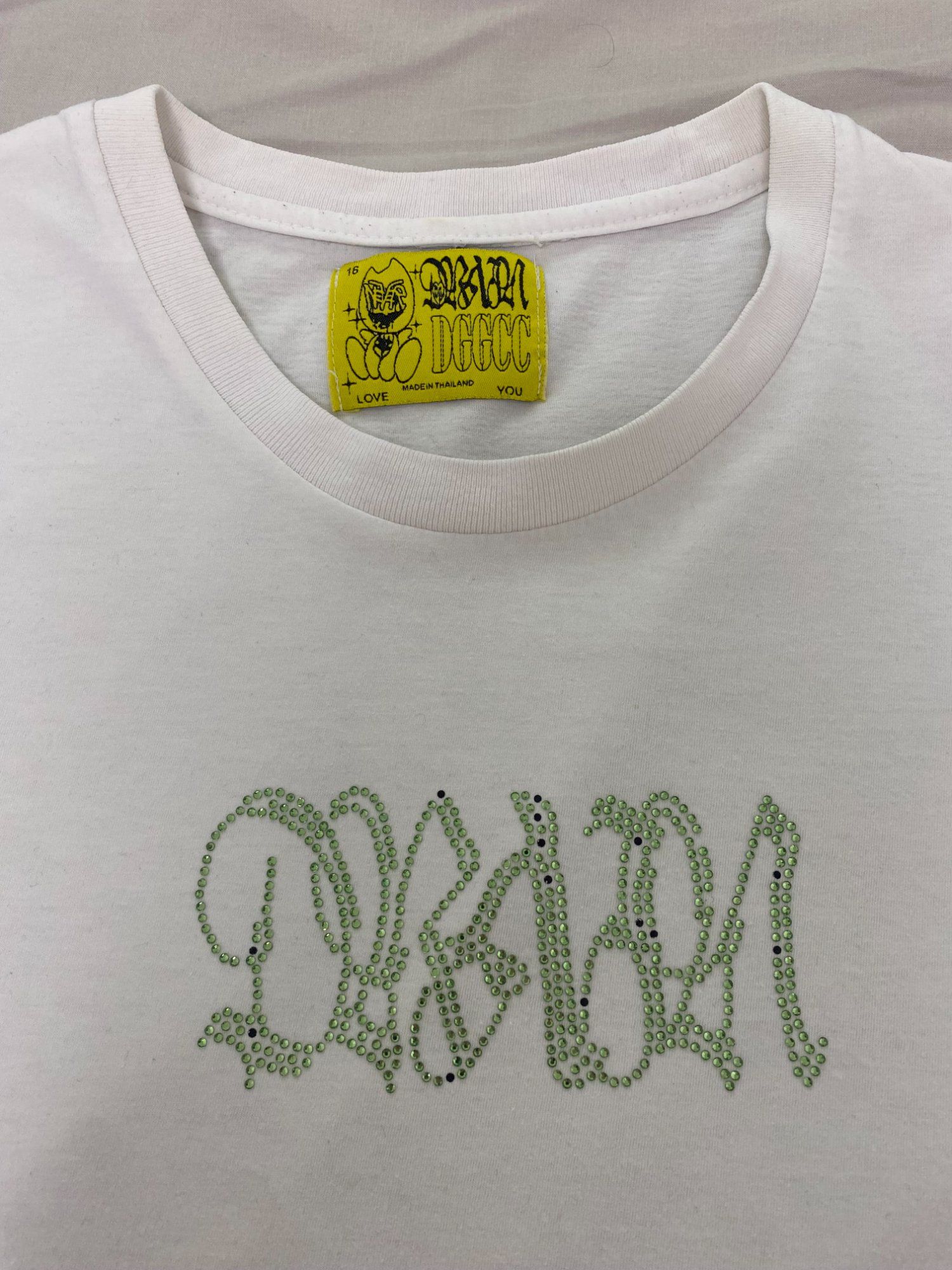 Drain Rhinestone Tee (White) — image 2 of 6