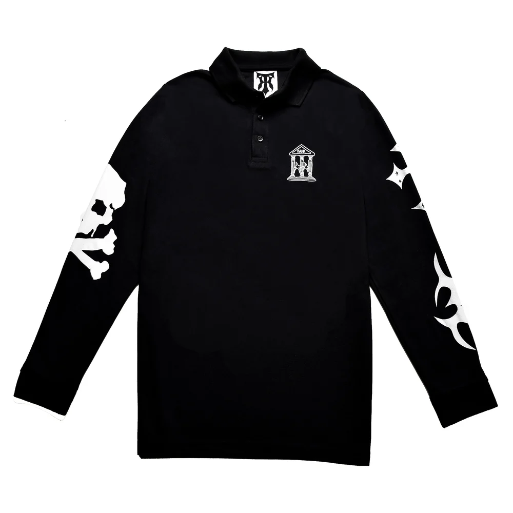 SNOWMOON ★ Bank of Star Polo Longsleeve Bank of Star Polo Longsleeve (Black) - View 1