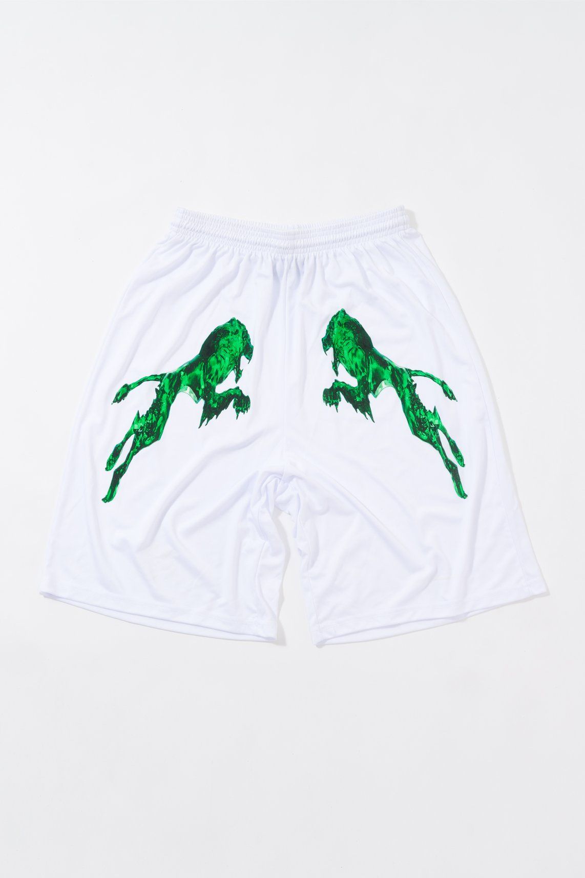 Green Lion / The Fool Basketball Shorts (White)
