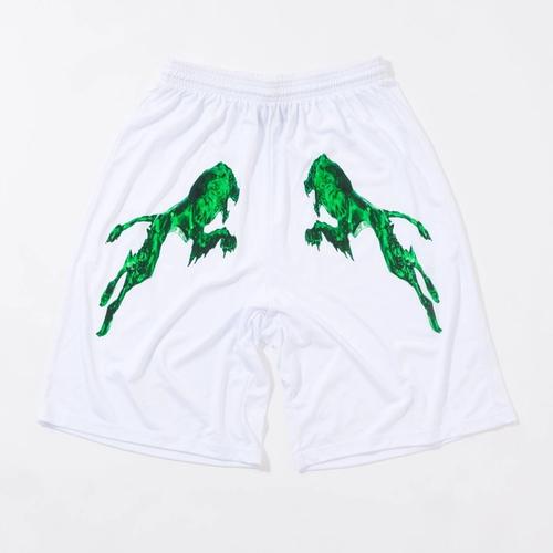 Green Lion / The Fool Basketball Shorts (White)