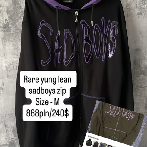 Sadboys Gear SBG Zip hoodie 001 (Black/Purple)