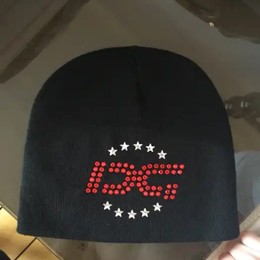 DG Rhinestone Beanie (Black) - View 1