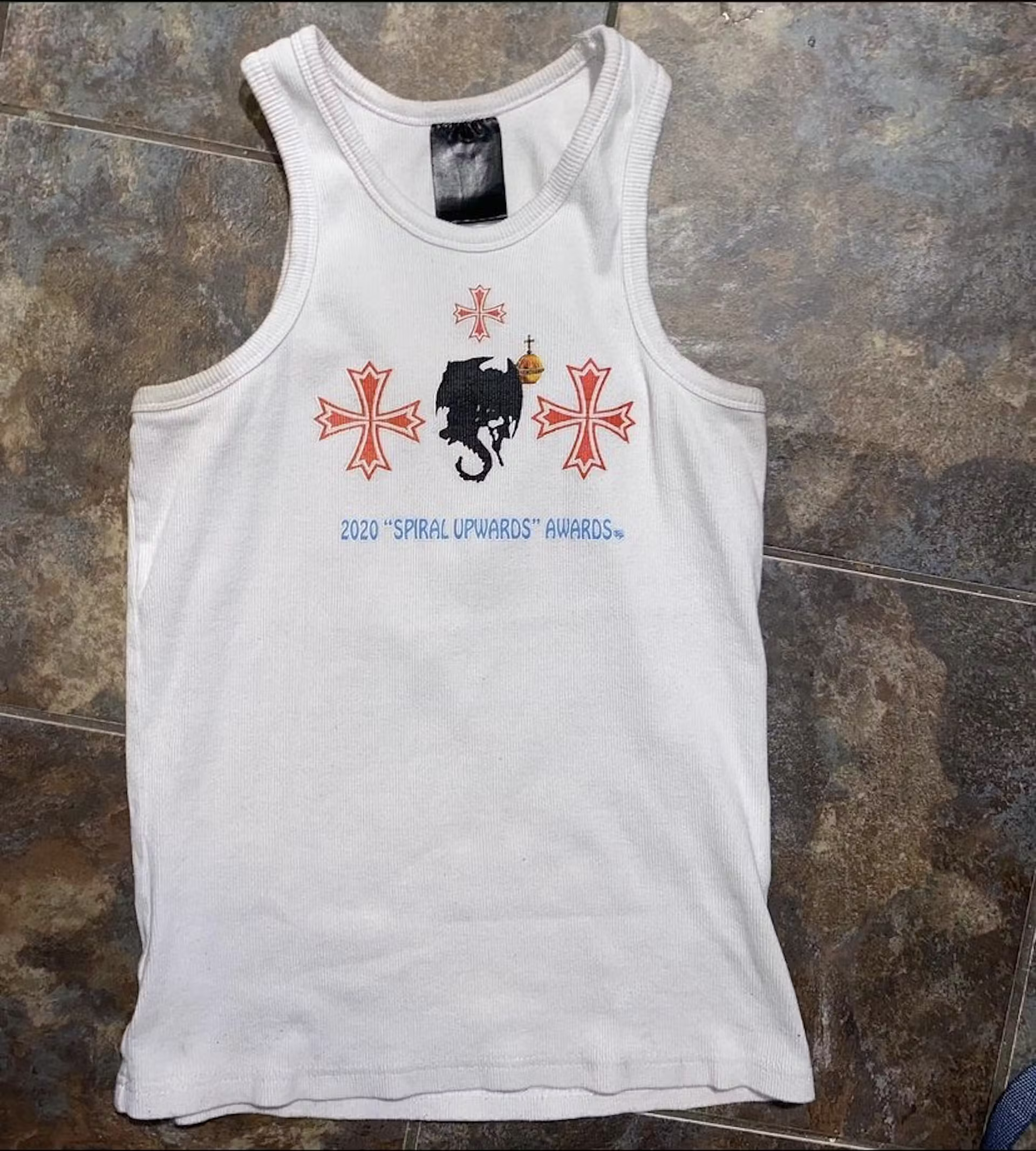 Spiral Upwards Tank Top (White)