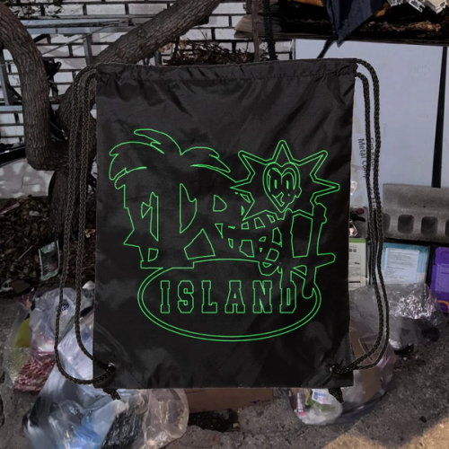 Trash Island Drawstring Bag