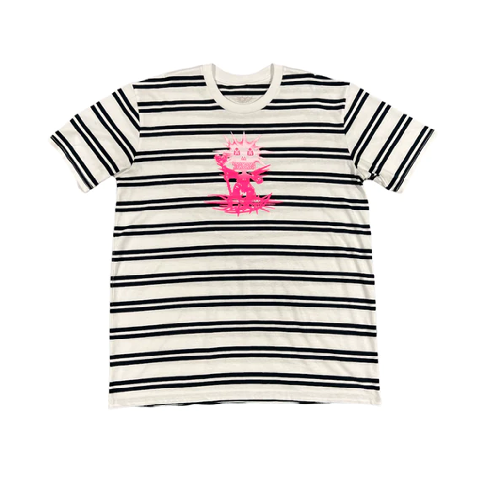 D-9 Striped Tee (White/Navy) - View 1