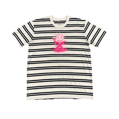 D-9 Striped Tee (White/Navy)