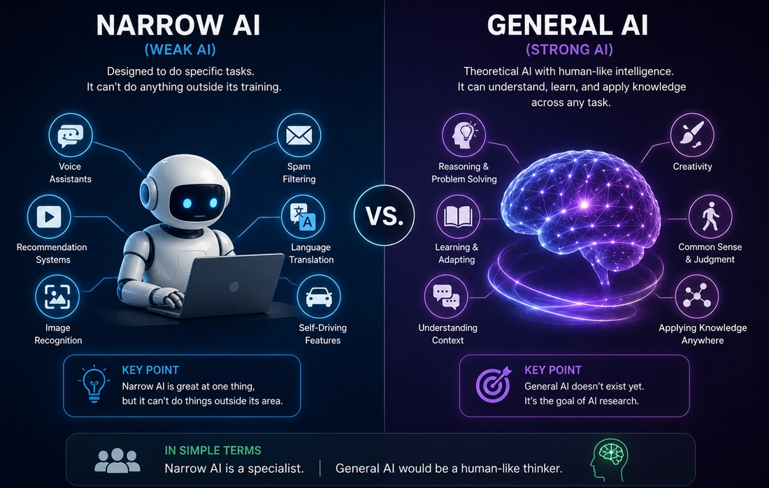 The Difference Between Narrow AI and General AI, Explained Simply