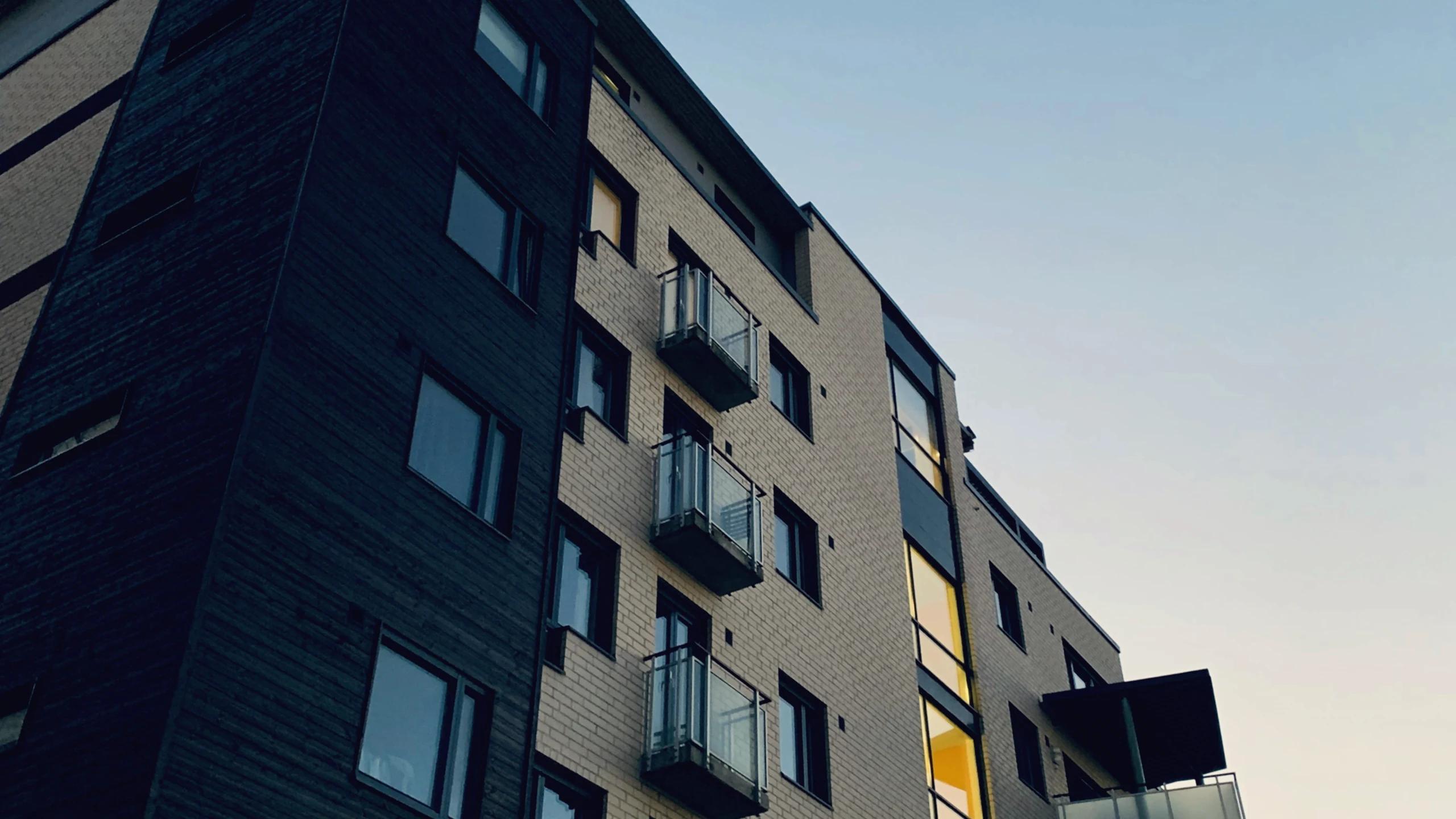 High-end contemporary residential apartments stacked in geometric facades