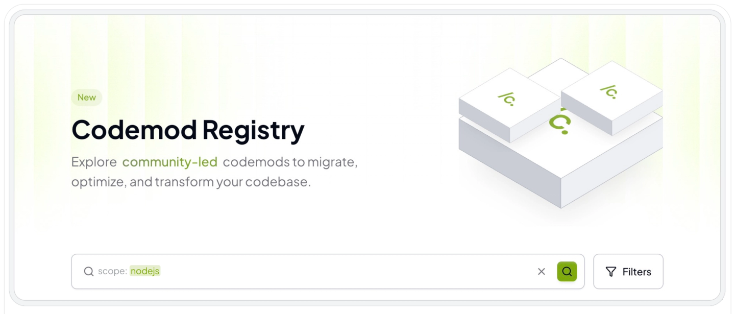 Banner for Node.js codemods in Codemod Registry