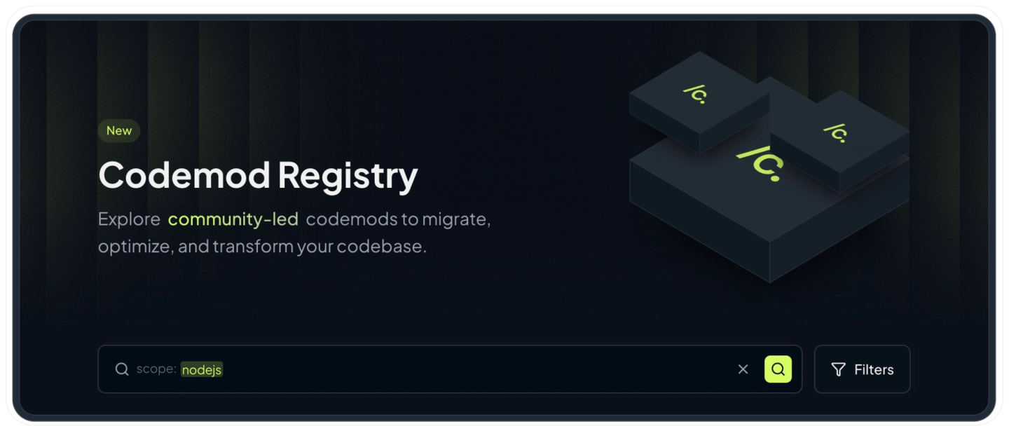 Banner for Node.js codemods in Codemod Registry