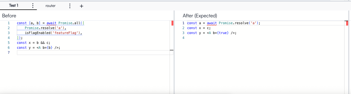 new multiple before/after snippets feature for codemod studio